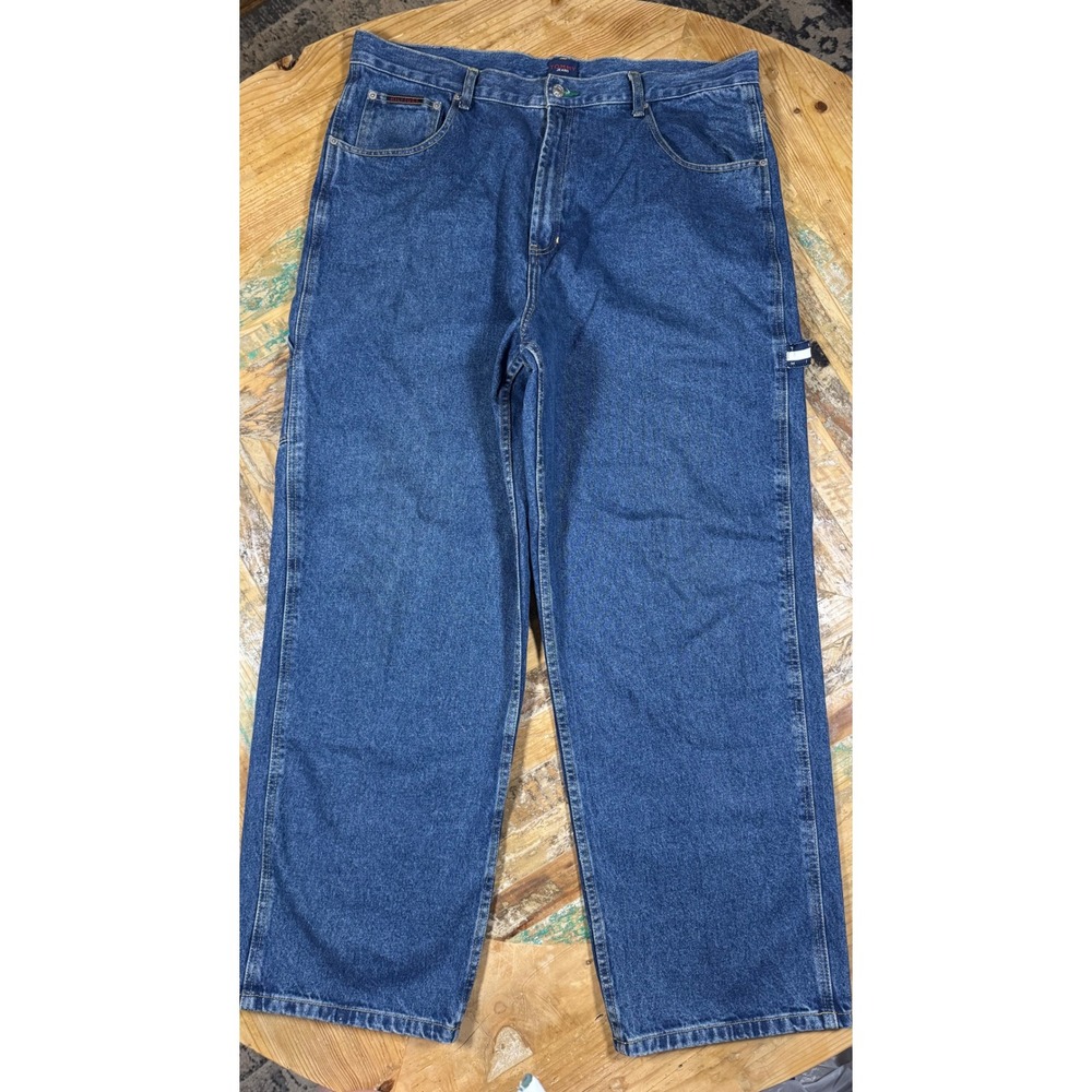 Tommy Hilfiger Vintage Carpenter Jeans Mens 38x32 Blue Denim Wide Leg Workwear